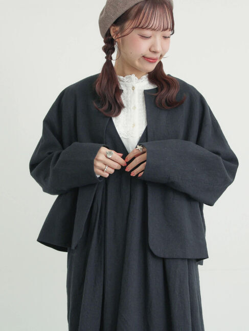Samansa Mos2「【Cross&times;Linen】クルーネックジャケット」|その他|