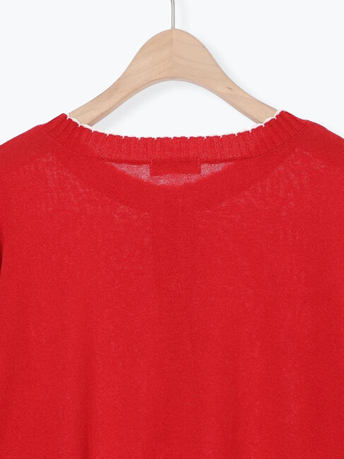 Samansa Mos2「配色スカラップカーディガン」|カーディガン|