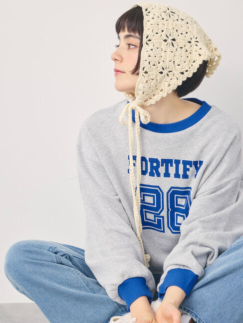 Samansa Mos2「リンガーロゴスウェット」|Tシャツ・カットソー|