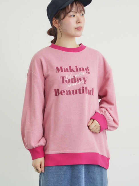 Samansa Mos2「リンガーロゴスウェット」|Tシャツ・カットソー|