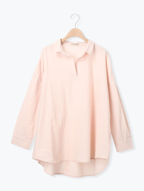 Samansa Mos2「後ろボタンスキッパーチュニック」|シャツ・ブラウス|