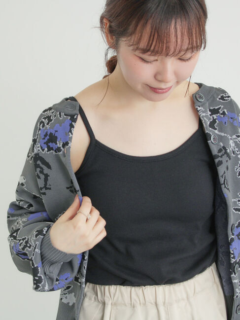 Samansa Mos2「柄アソートカップ付きキャミソール」|キャミソール|ブラック