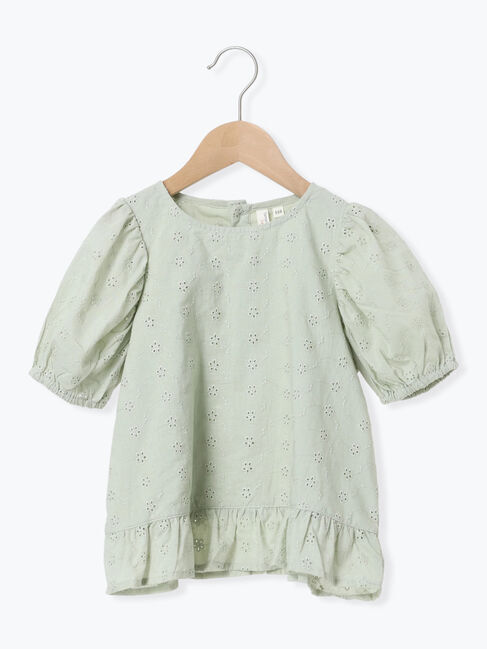 Samansa Mos2 Lagom「フラワー刺繍パフスリーブブラウス」|シャツ・ブラウス|ミント