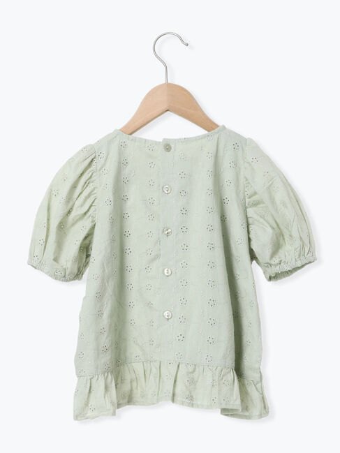 Samansa Mos2 Lagom「フラワー刺繍パフスリーブブラウス」|シャツ・ブラウス|