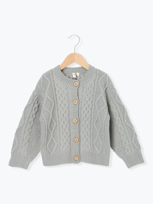 Samansa Mos2 Lagom「【マシンウォッシャブル】ケーブルニットカーディガン」|カーディガン|