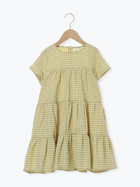 Samansa Mos2 Lagom「☆チェック柄ティアードワンピース」|ワンピース|イエロー