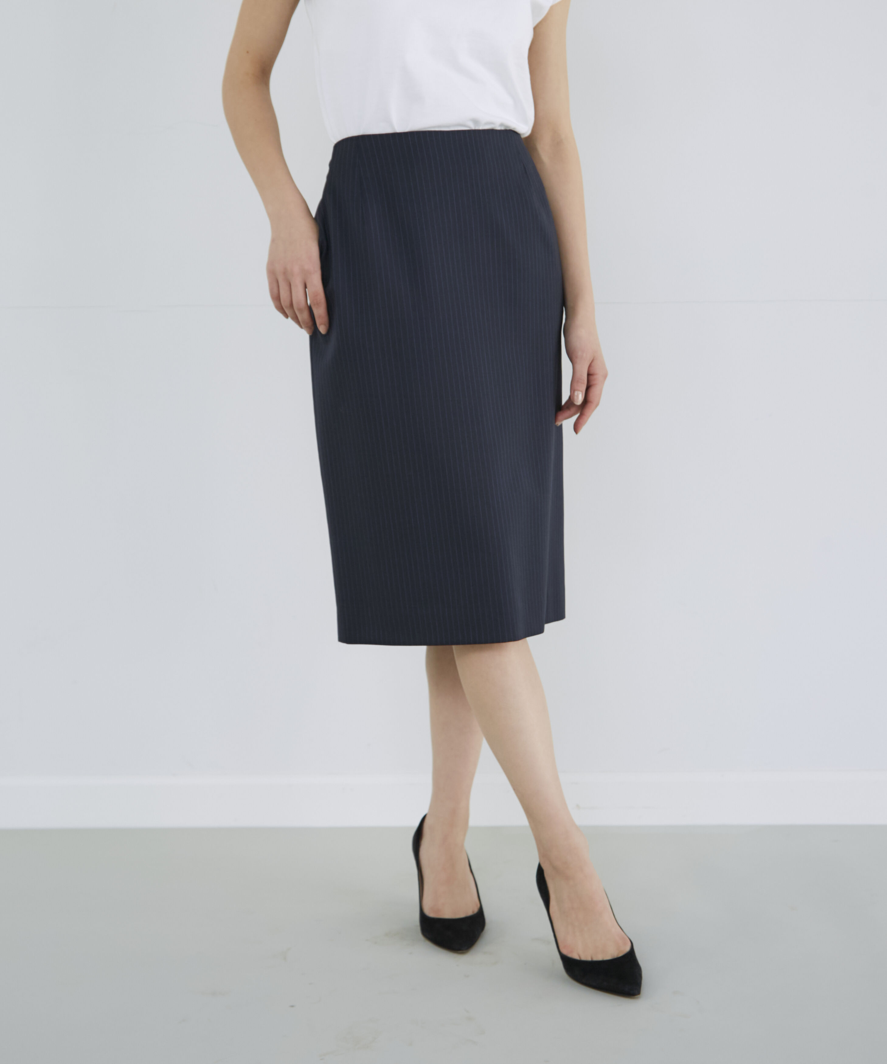 INED「シルクウールタイトスカート」|タイト|