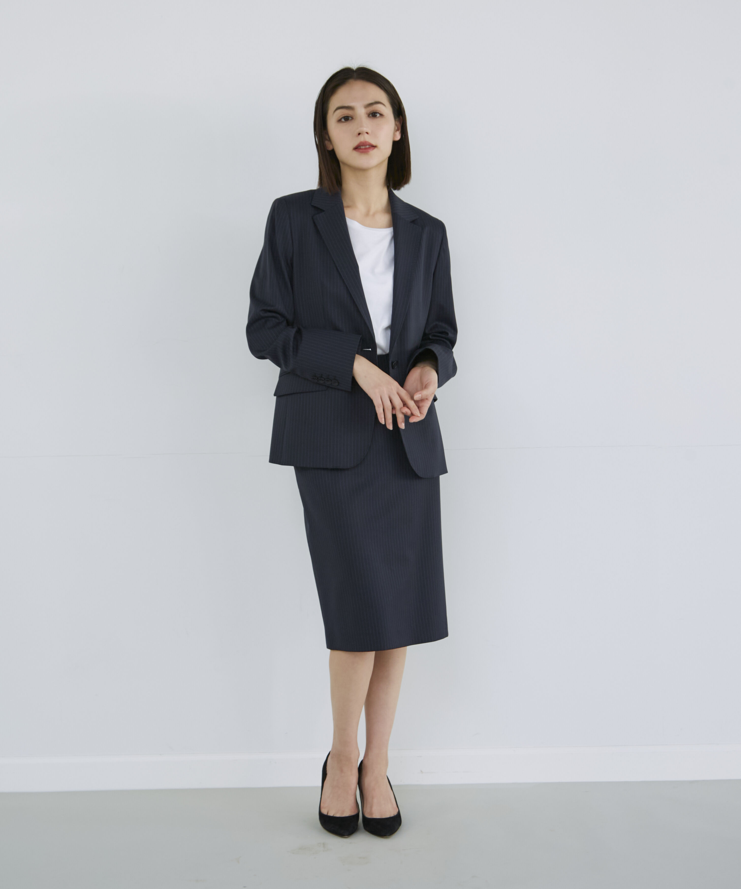 INED「シルクウールタイトスカート」|タイト|