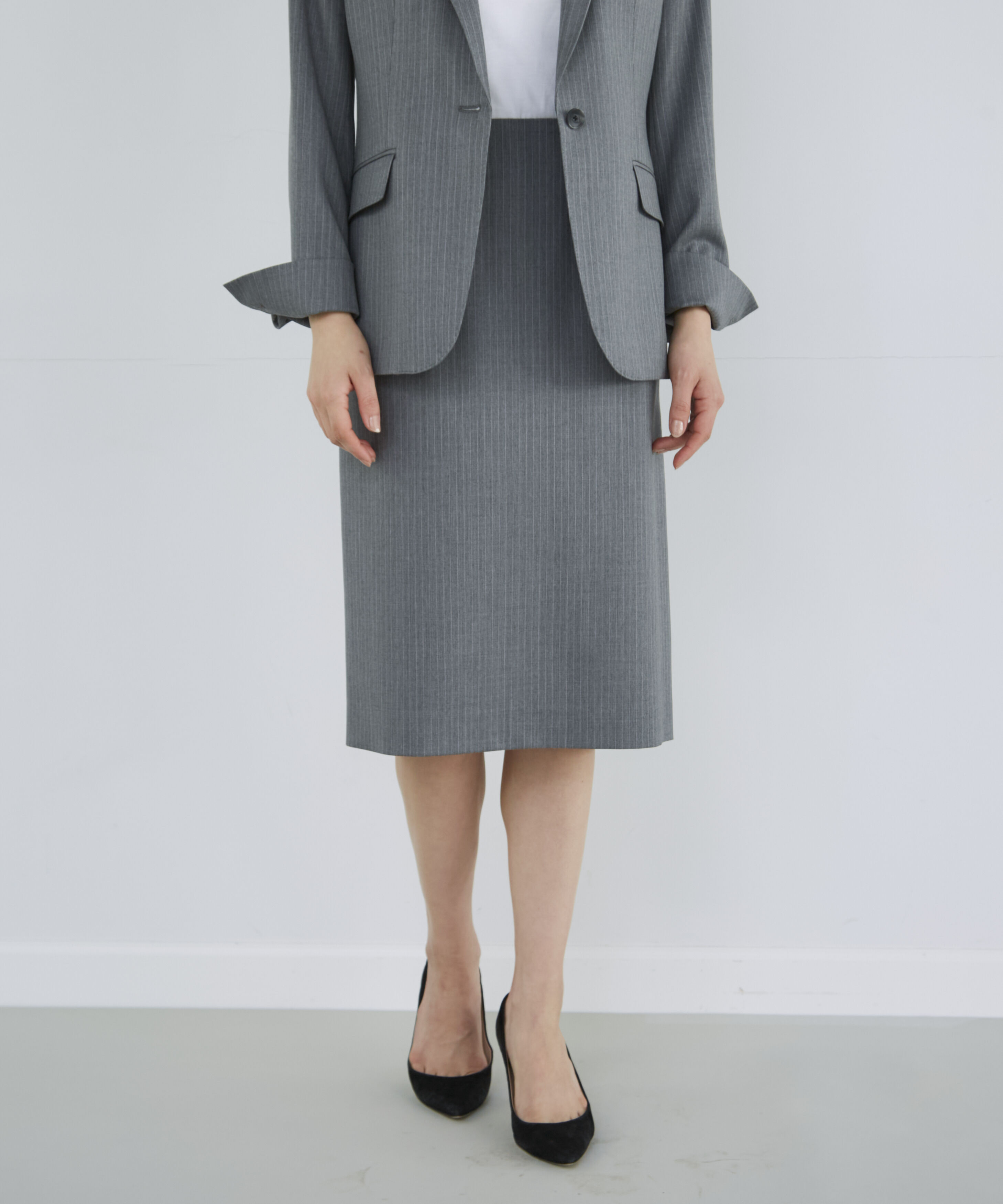 INED「シルクウールタイトスカート」|タイト|