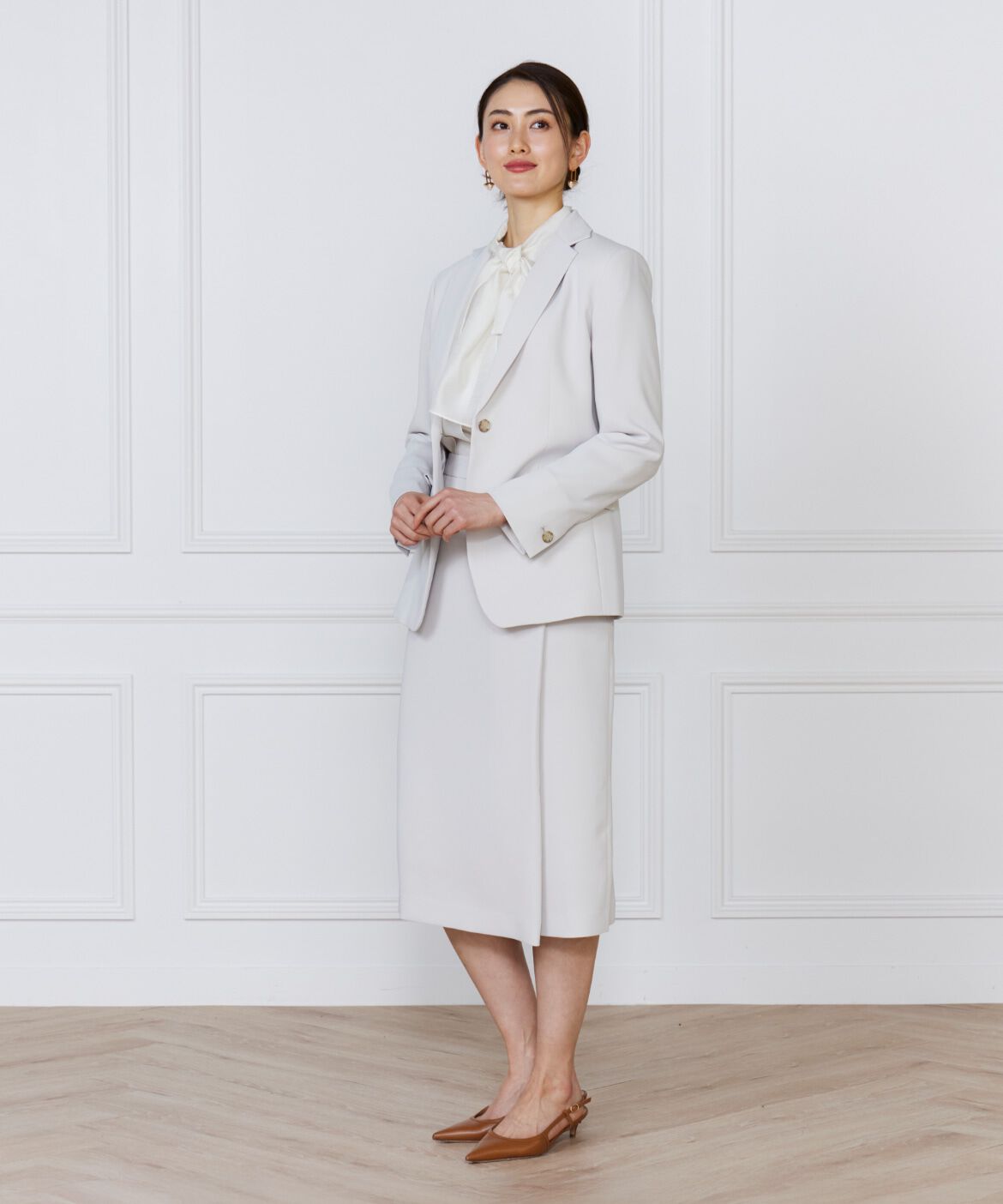 INED「アシンメトリータックスカート」|タイト|