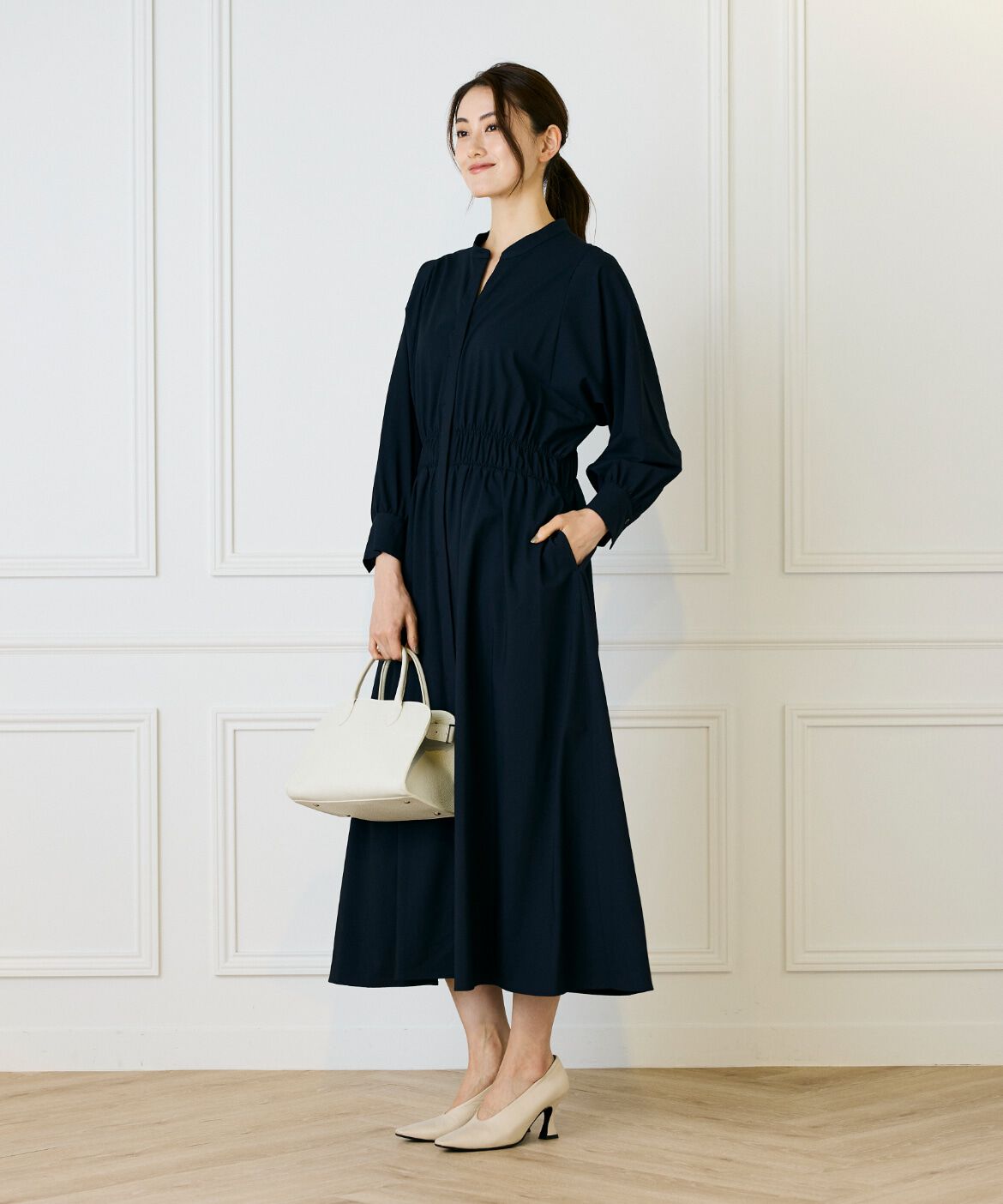 INED「バンドカラーワンピース」|ワンピース|