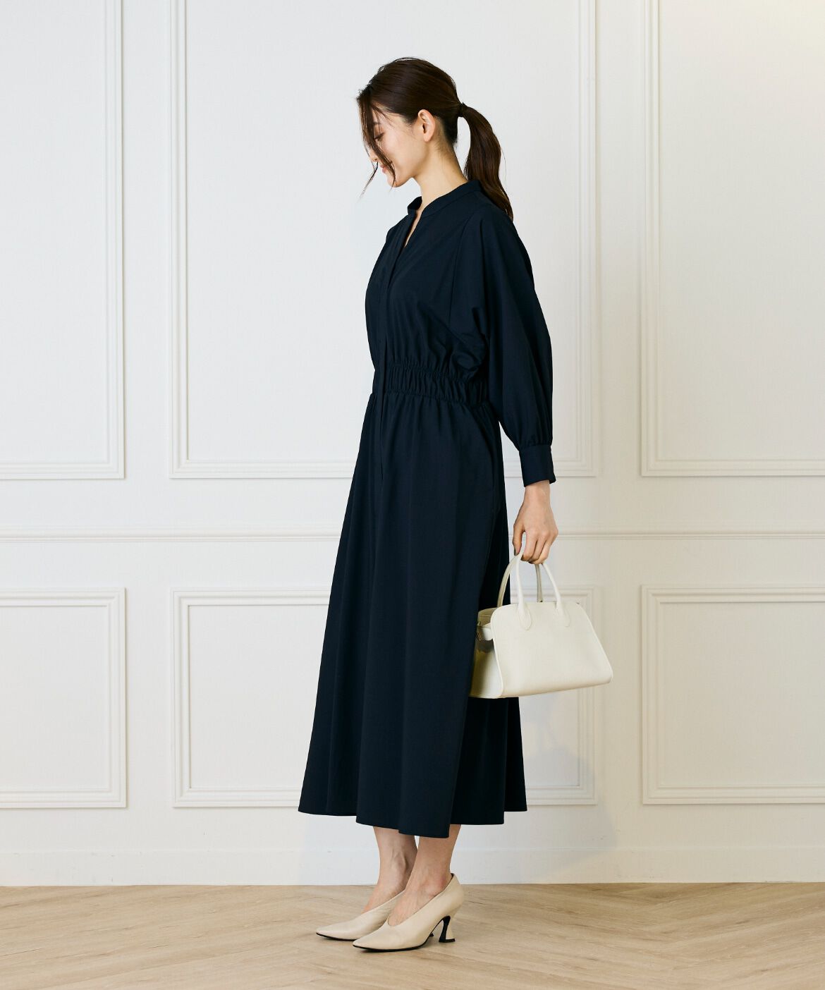 INED「バンドカラーワンピース」|ワンピース|