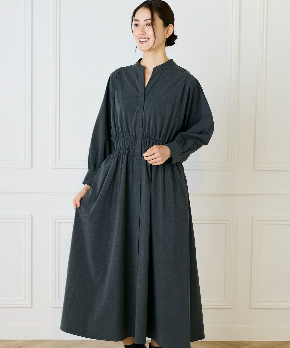 INED「バンドカラーワンピース」|ワンピース|