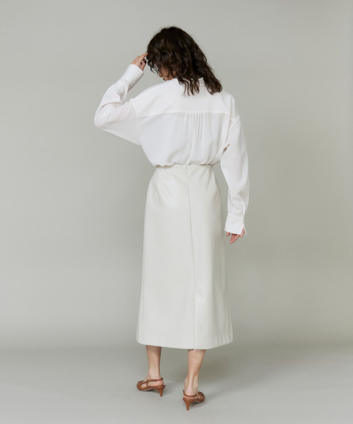 la veille by SUPERIOR CLOSET「《大きいサイズ》フェイクレザースカート」|台形|