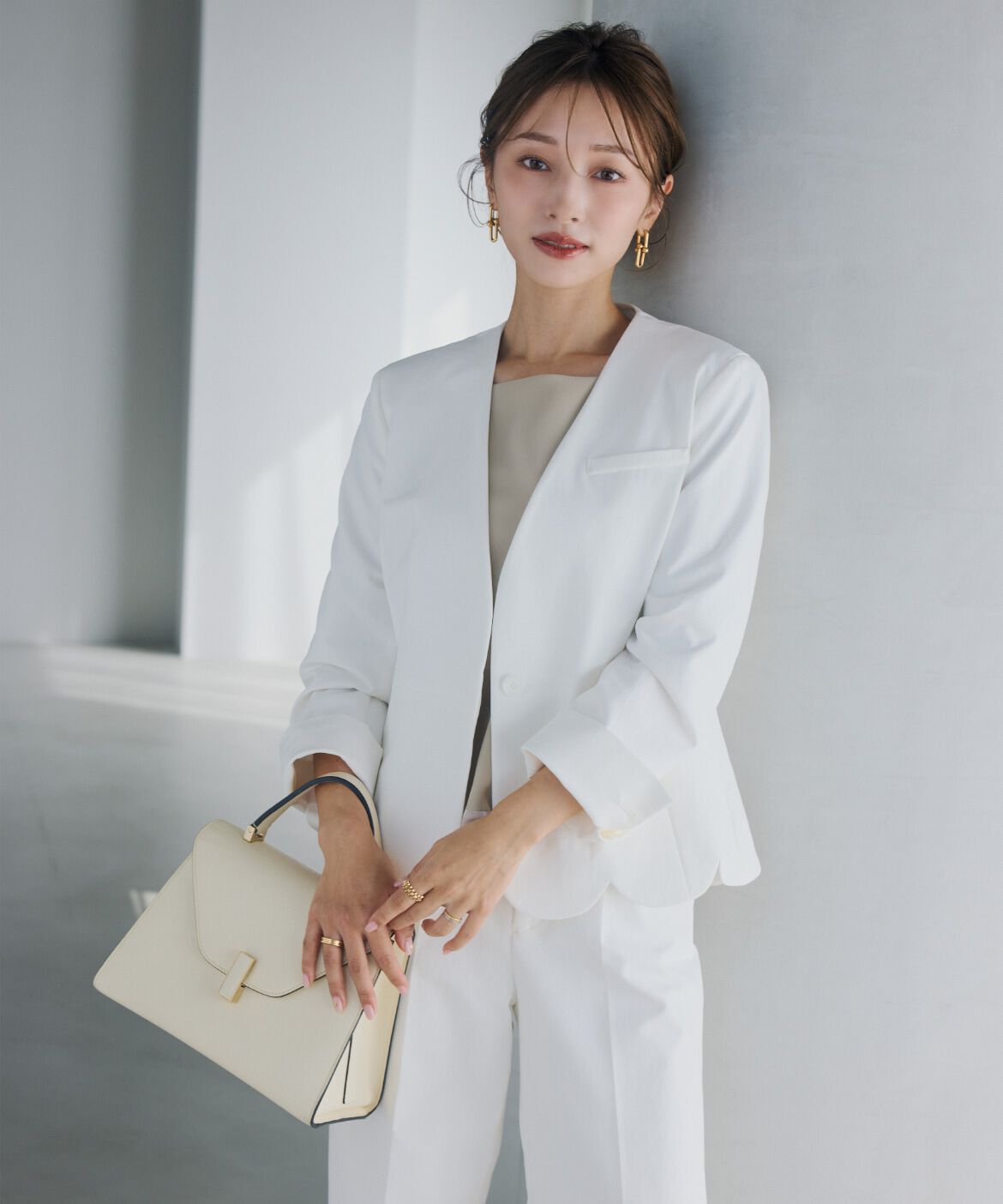 Maglie le cassetto「《大きいｻｲｽﾞ》ﾊﾝｻﾑｽｶﾗｯﾌﾟｼﾞｬｹｯﾄ《M Maglie le cassetto&times;」|ノーカラージャケット|