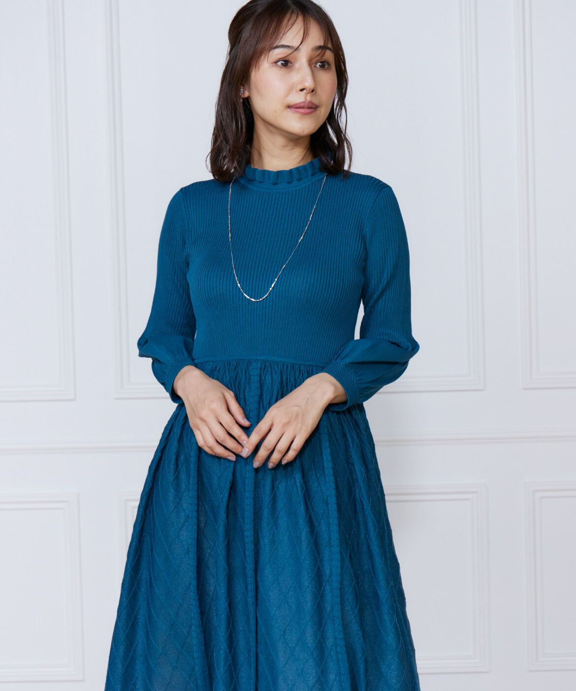 ef-de Black「カットビーズロングネックレス」|ネックレス|