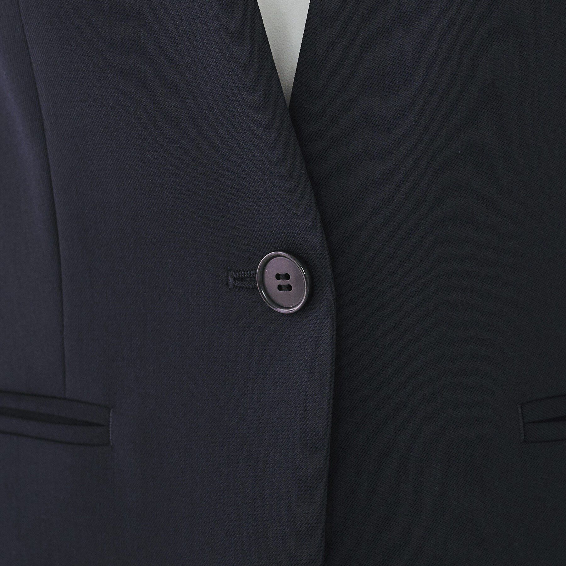 UNTITLED「【洗える通勤スーツ】レジェールギャバ　ストレッチカラーレスジャケット」|ノーカラージャケット|