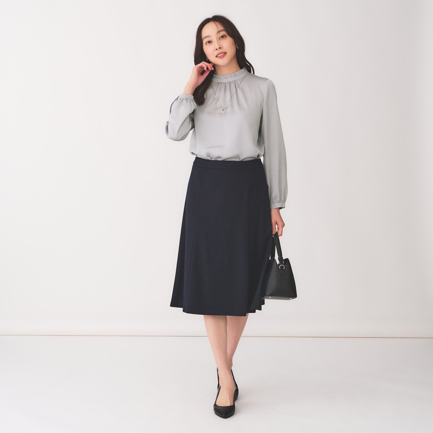 UNTITLED「【通勤】スタンドネック フリルブラウス」|シャツ・ブラウス|