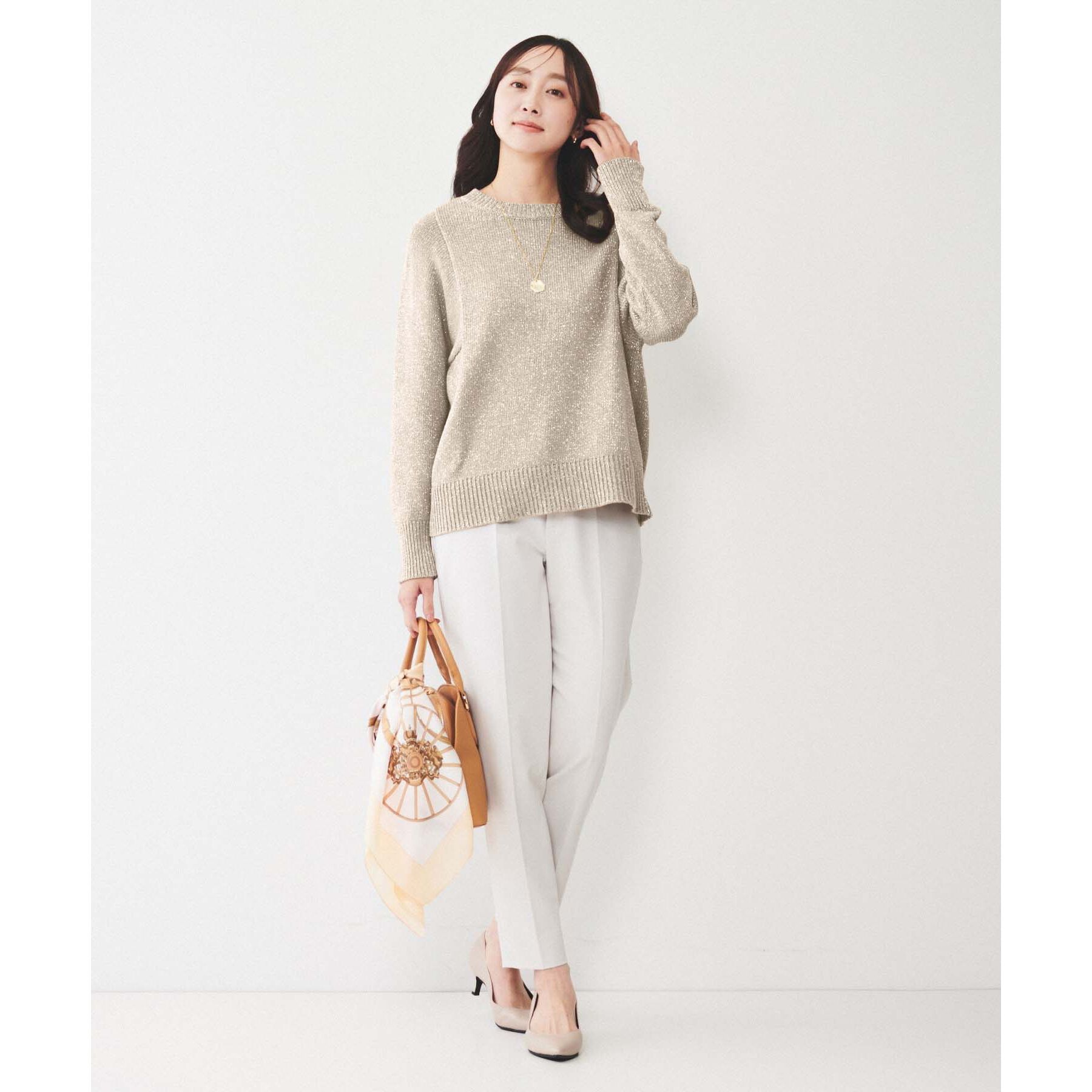 UNTITLED「【ゆったり/洗える】ラメ入りローゲージニット」|ニット・セーター|