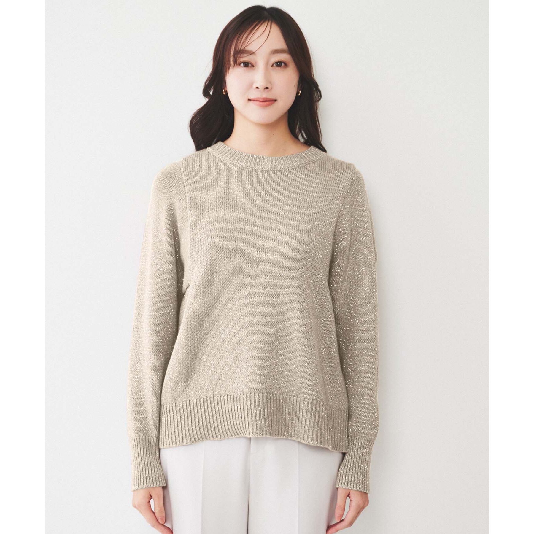 UNTITLED「【ゆったり/洗える】ラメ入りローゲージニット」|ニット・セーター|
