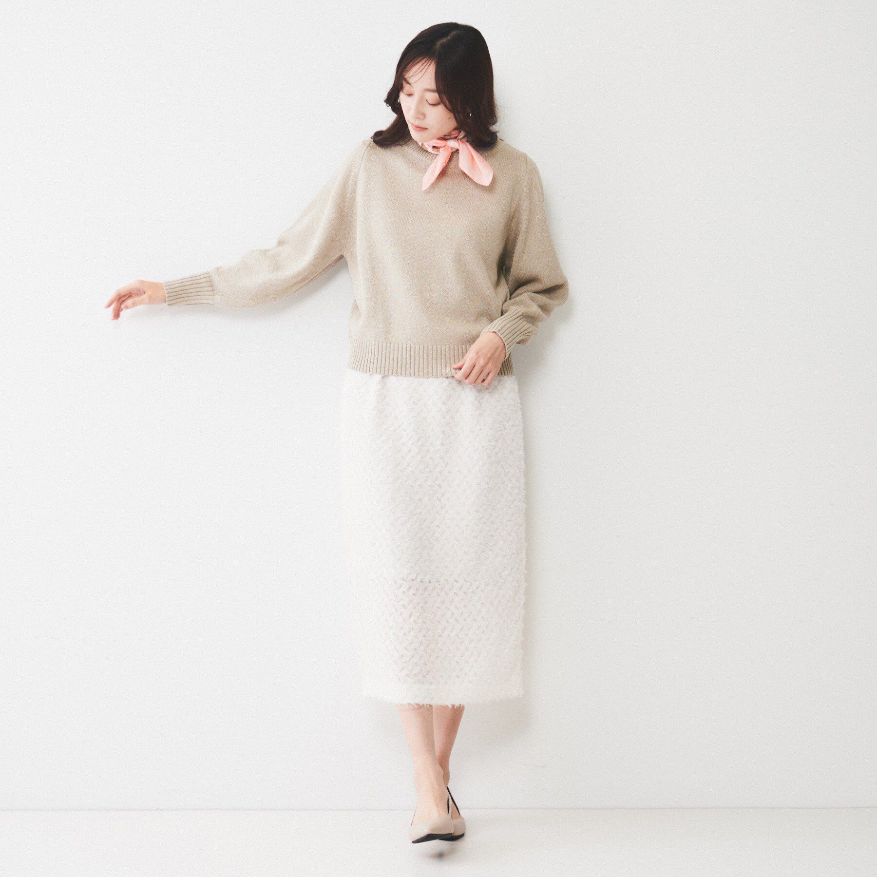 UNTITLED「【アンサンブル可能/ラメ調】シャイニーセミラグランプルオーバーニット」|ニット・セーター|