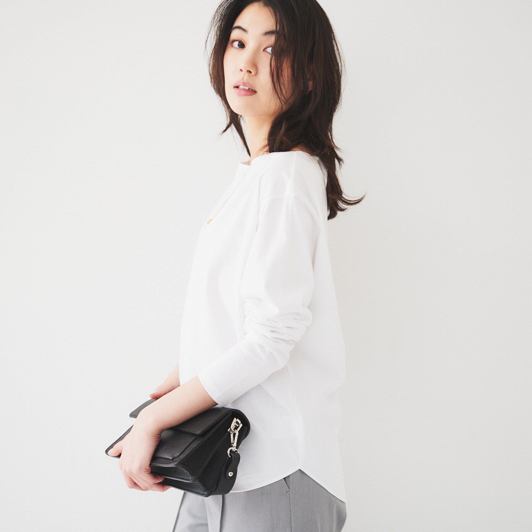 UNTITLED「【着回し/首元スッキリ】ボートネック天竺プルオーバー」|Tシャツ・カットソー|