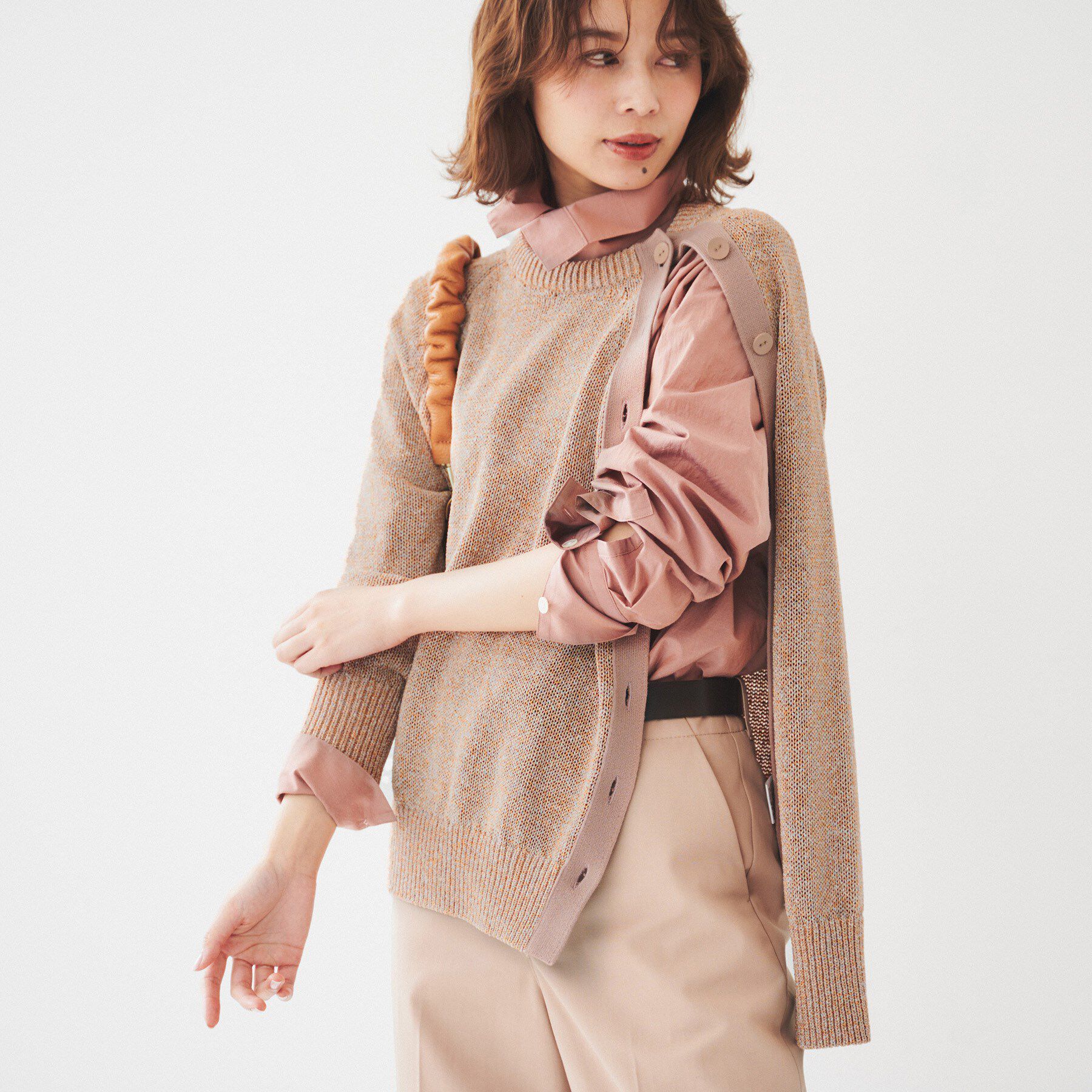 UNTITLED「【手洗い可/春夏素材】ミックスカラー プルオーバーニット」|ニット・セーター|