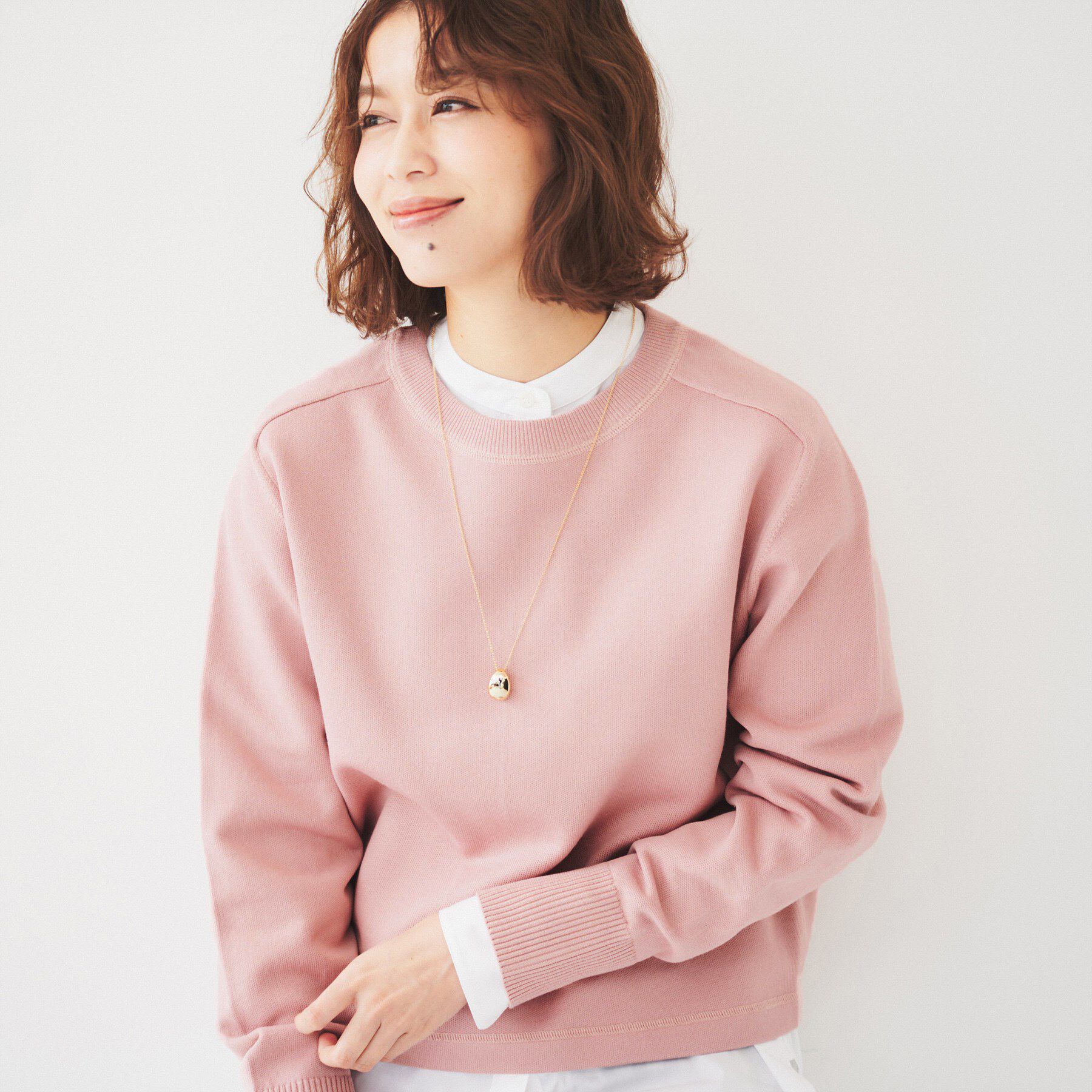 UNTITLED「【オンオフ使える】ドルマンスリーブニット」|ニット・セーター|ピンク(071)