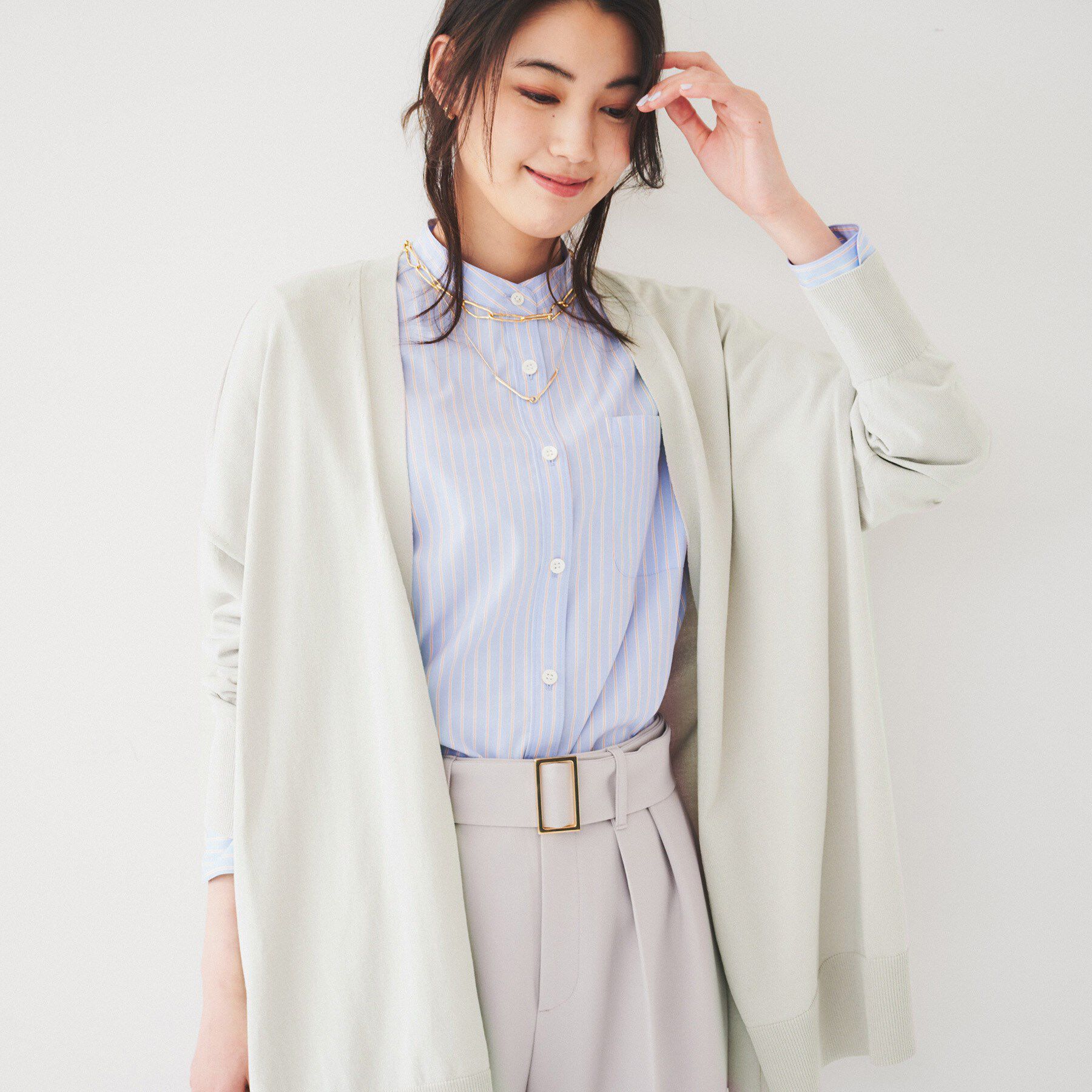 UNTITLED「ボタンレスニットカーディガン」|カーディガン|グレージュ(050)