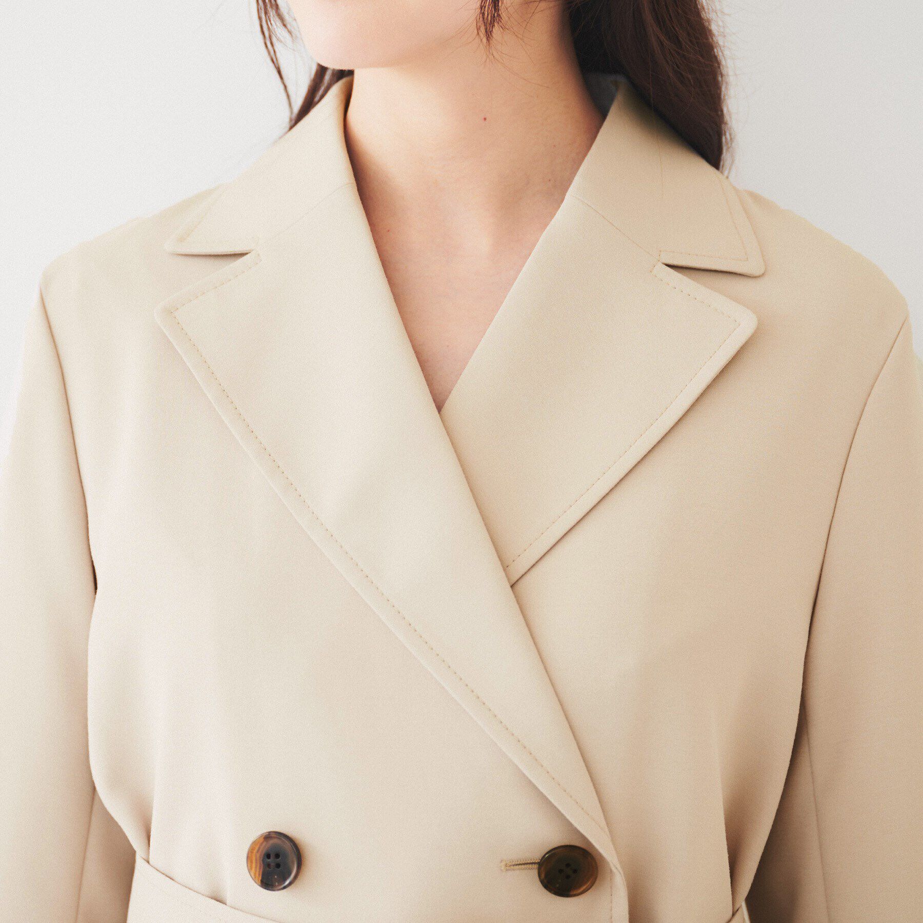 UNTITLED「【通勤】バックサテン トレンチコート」|トレンチコート|