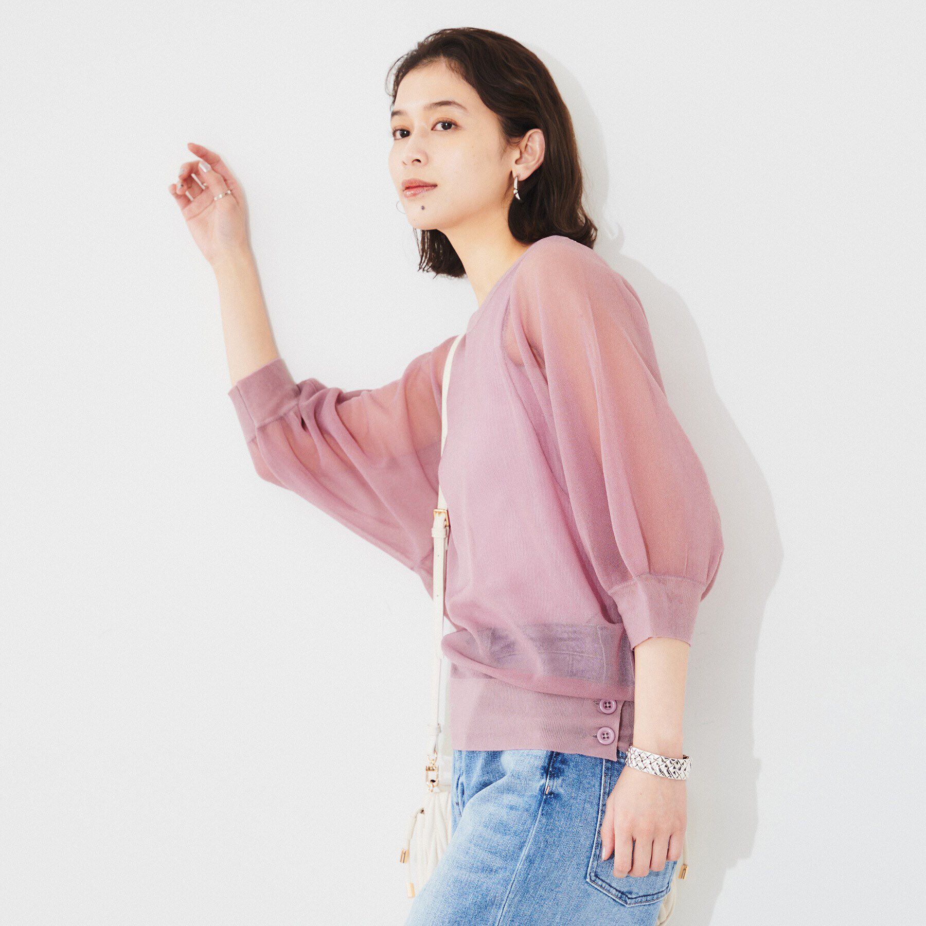 UNTITLED「【Munich】シアーパフスリーブプルオーバー」|Tシャツ・カットソー|