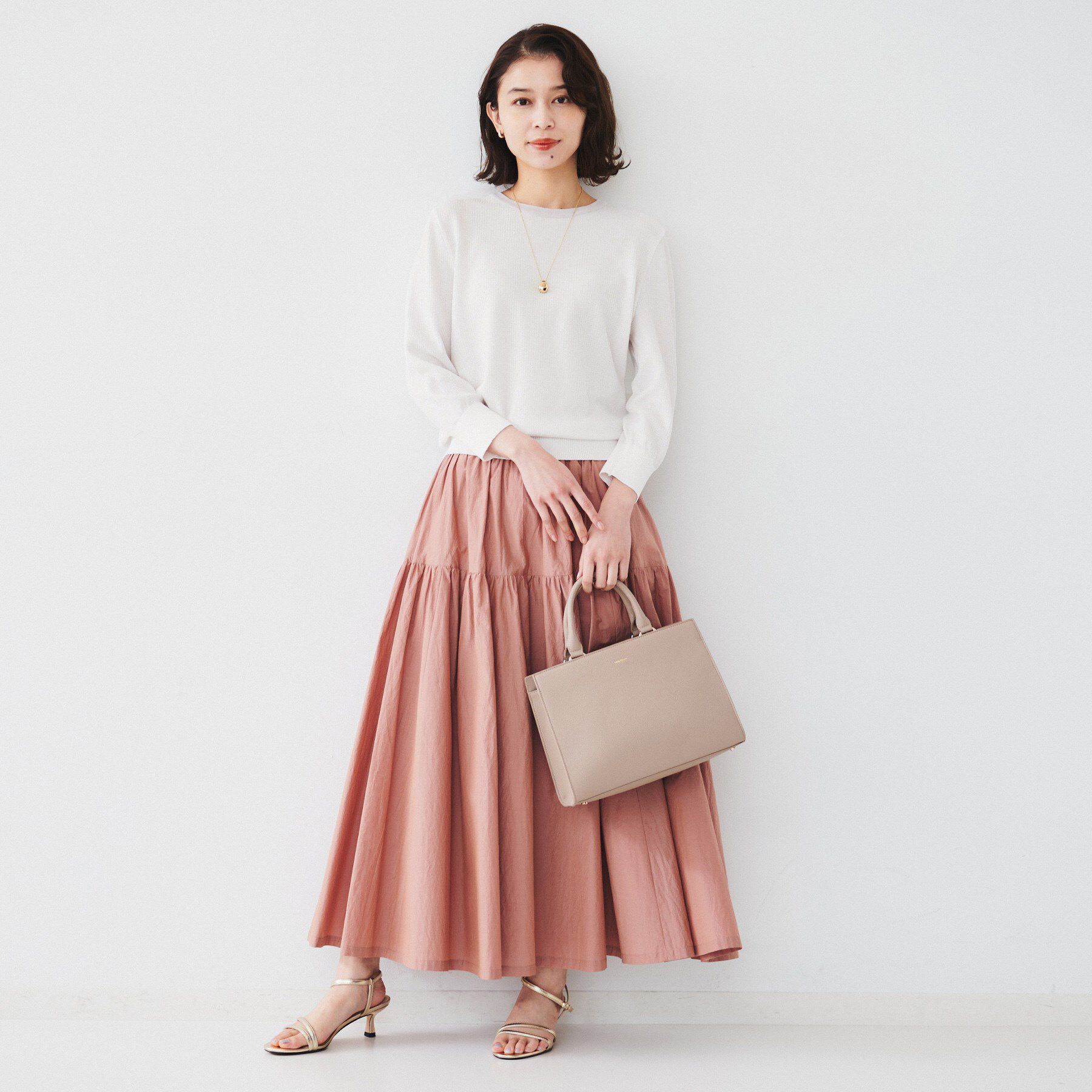 UNTITLED「【配色カラー/アンサンブル可能】きれいめ七分袖ニット」|ニット・セーター|