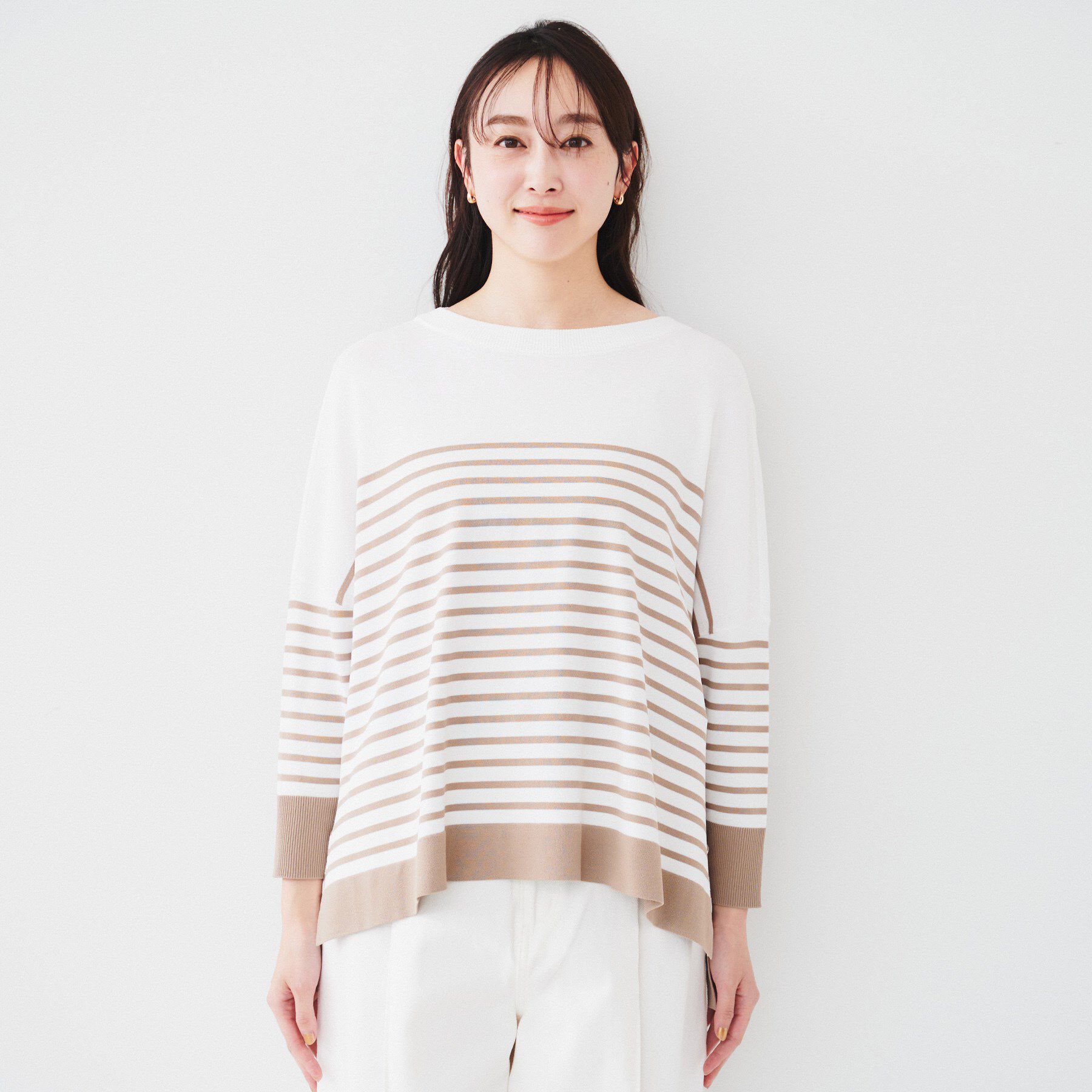 UNTITLED「【体型カバー/透けにくい】ワイドシルエットニット」|ニット・セーター|