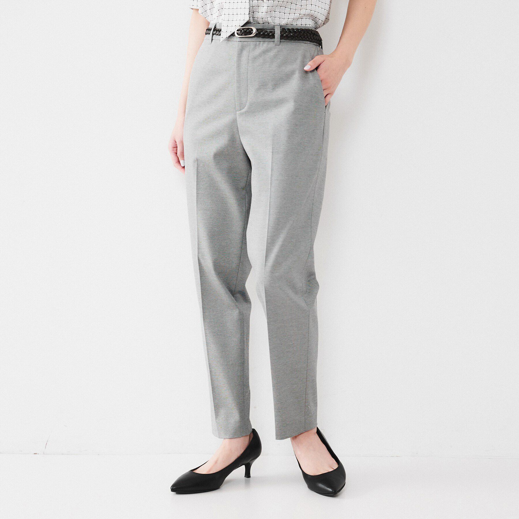 UNTITLED「【通勤スーツ】コットン混ジャージ テーパードパンツ」|その他|