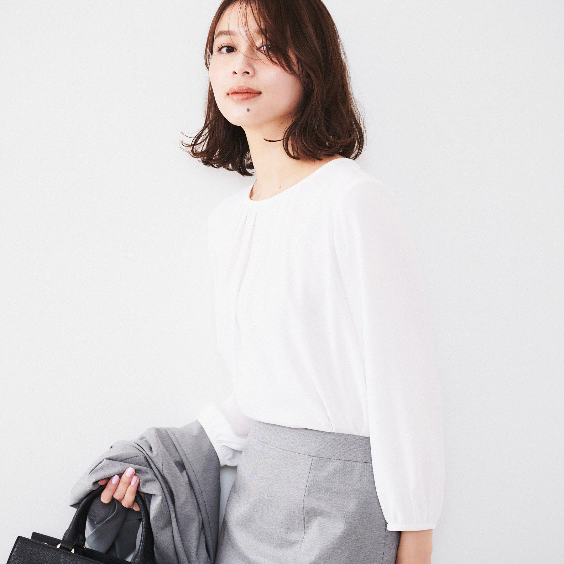 UNTITLED「【通勤】ジョーゼット タックブラウス」|シャツ・ブラウス|
