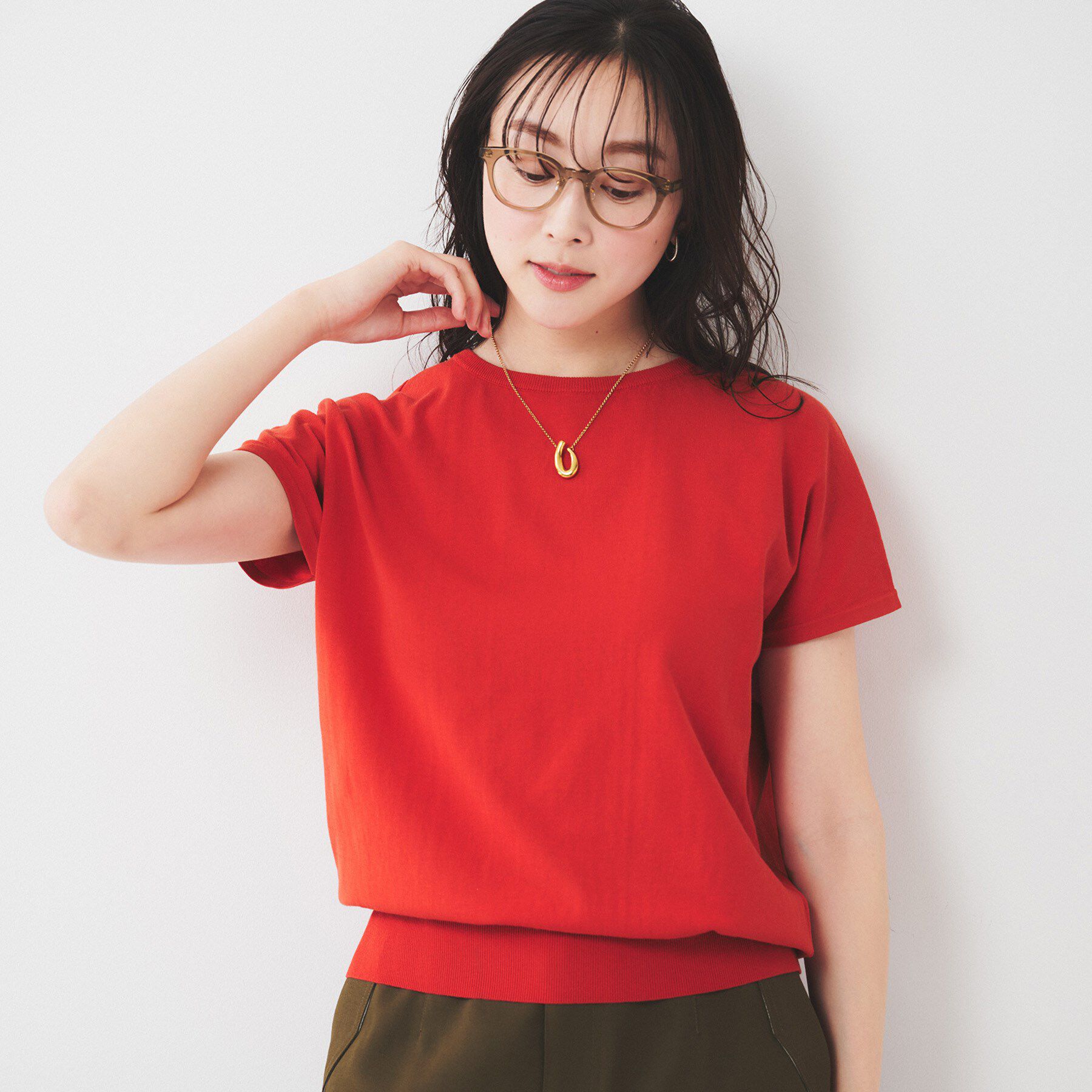 UNTITLED「【11色展開/コットン100/アンサンブル可能】 プルオーバーニット」|ニット・セーター|