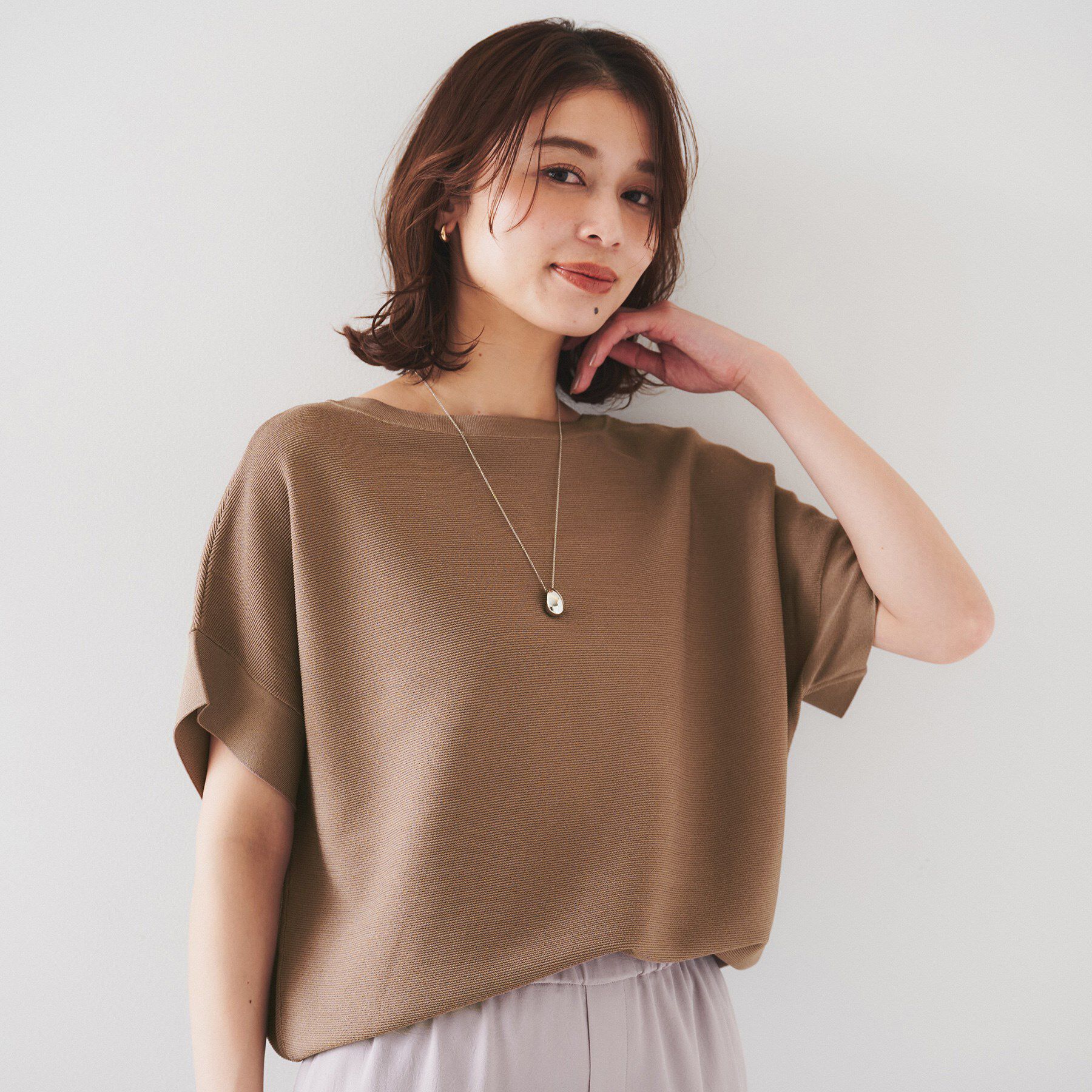 UNTITLED「【12色展開/体型カバー/2way】バウンドスリーブニット」|ニット・セーター|