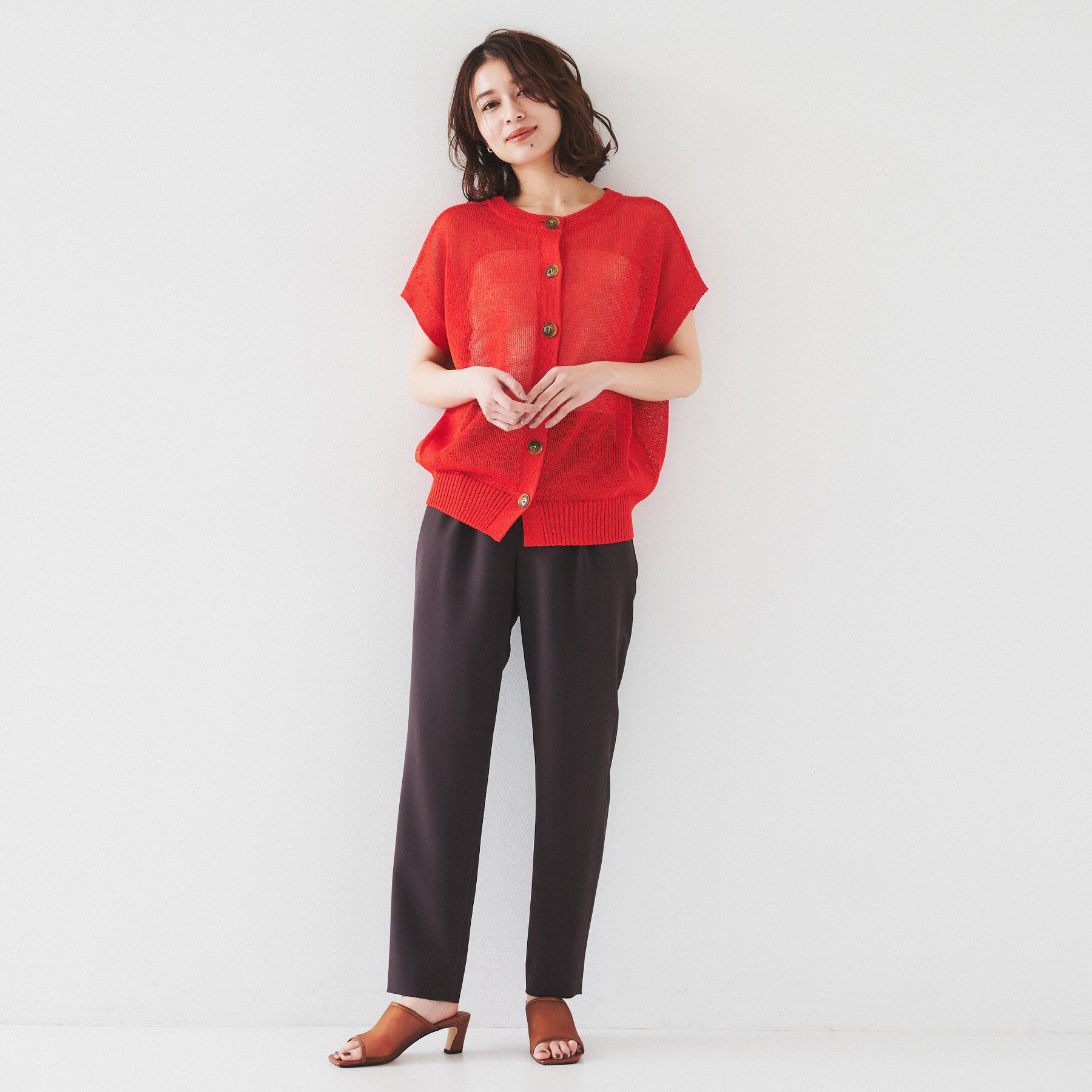 UNTITLED「【前後2WAY/清涼感】コクーンシルエット プルオーバーニット」|ニット・セーター|