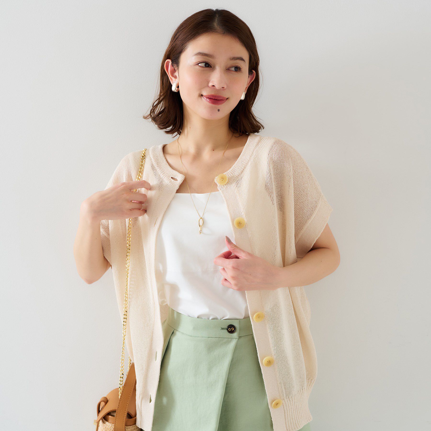 UNTITLED「【前後2WAY/清涼感】コクーンシルエット プルオーバーニット」|ニット・セーター|