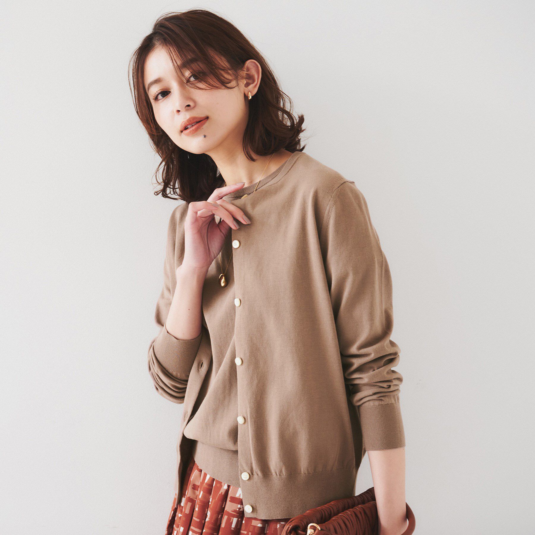 UNTITLED「【11色展開/コットン100/アンサンブル可能】クルーカーディガン」|カーディガン|