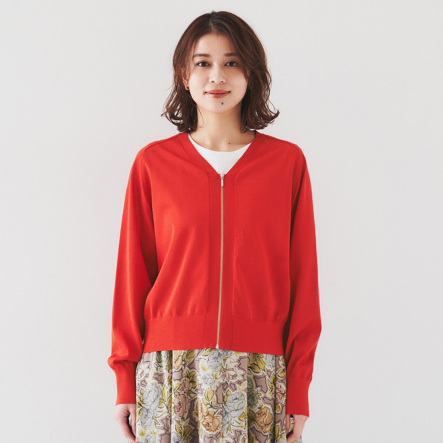 UNTITLED「【体型カバー/日除け】シアーニットカーディガン」|カーディガン|