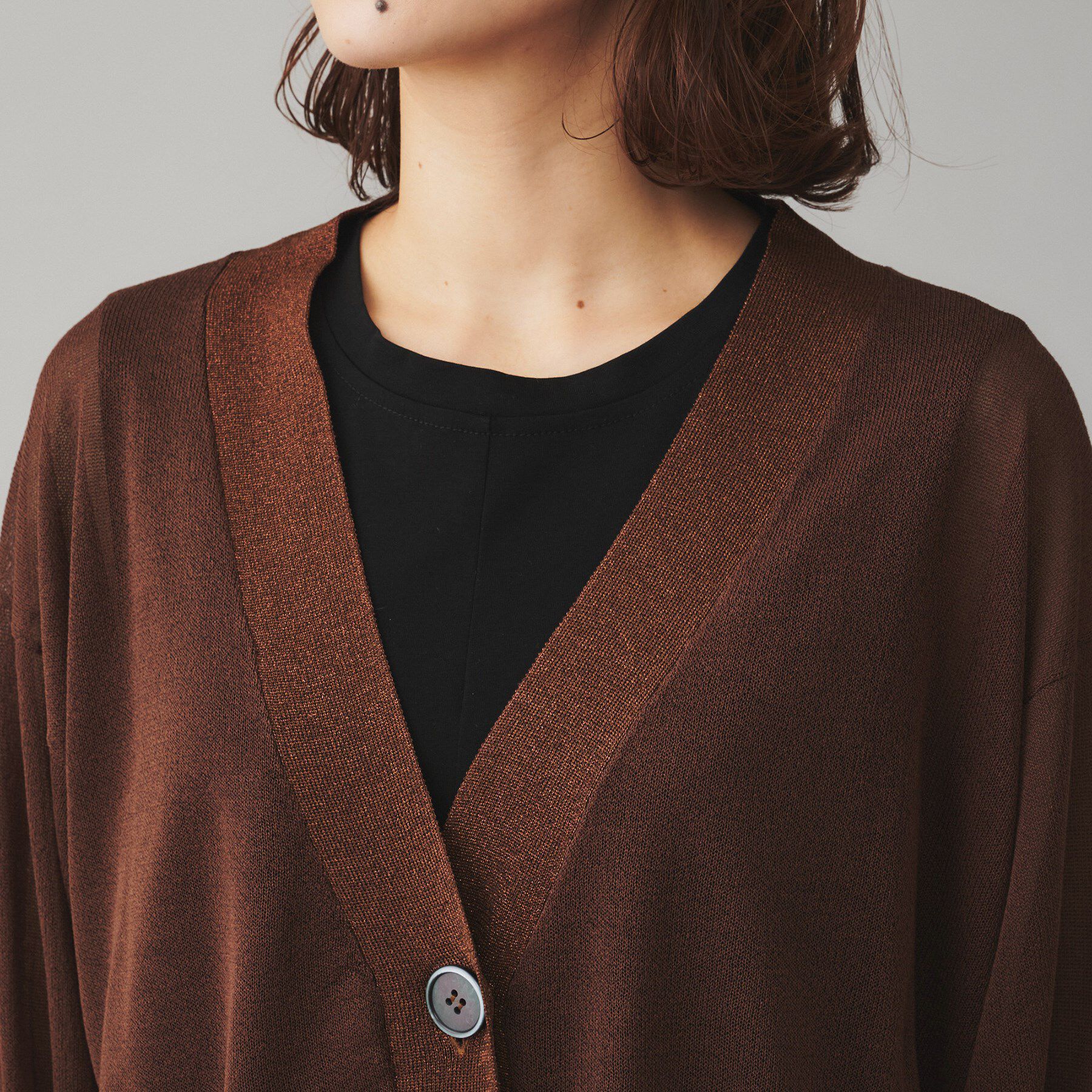 UNTITLED「【TORRAZZO DONNA】シースルーラメカーディガン」|カーディガン|