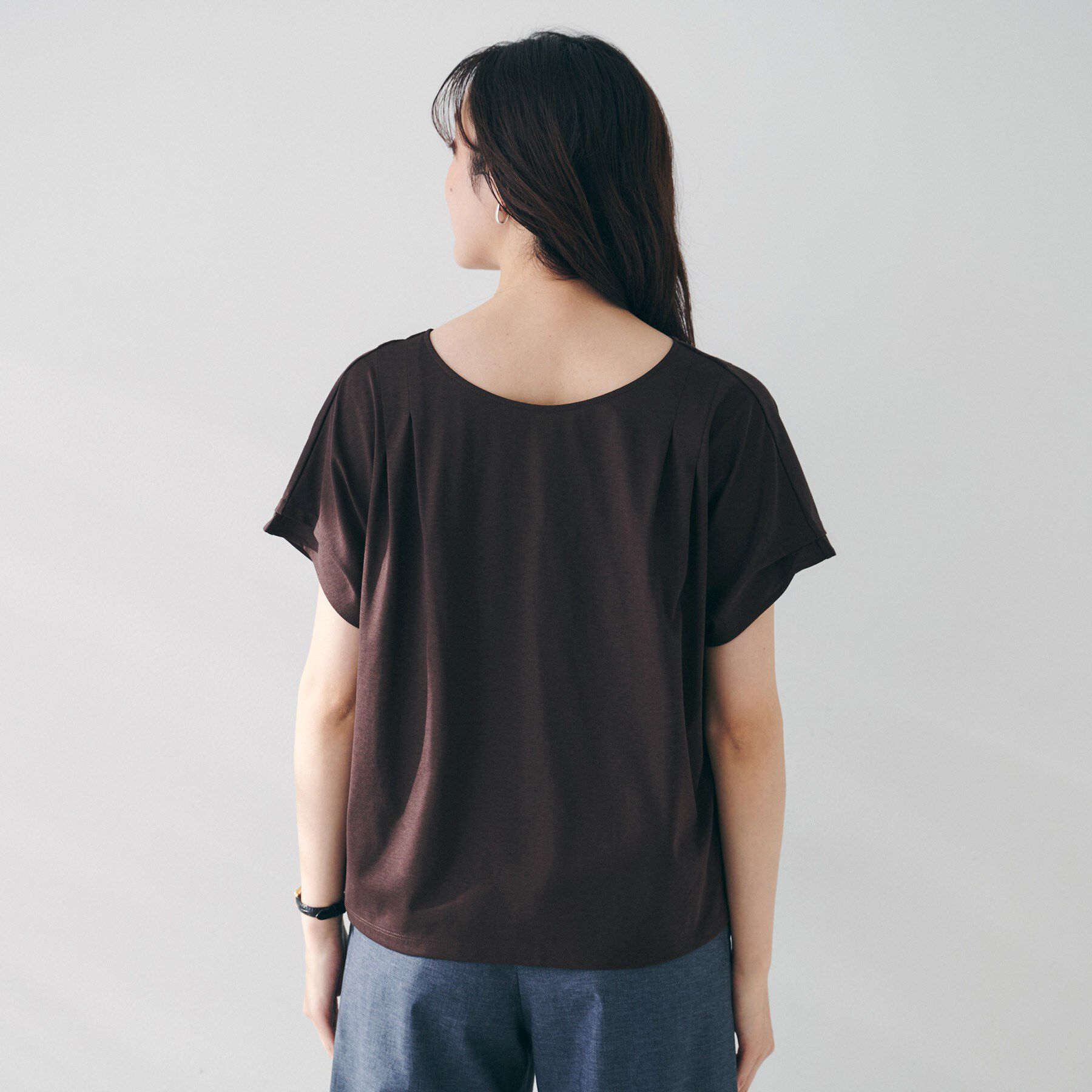 UNTITLED「【洗える】タック入りフレンチスリーブプルオーバー」|Tシャツ・カットソー|