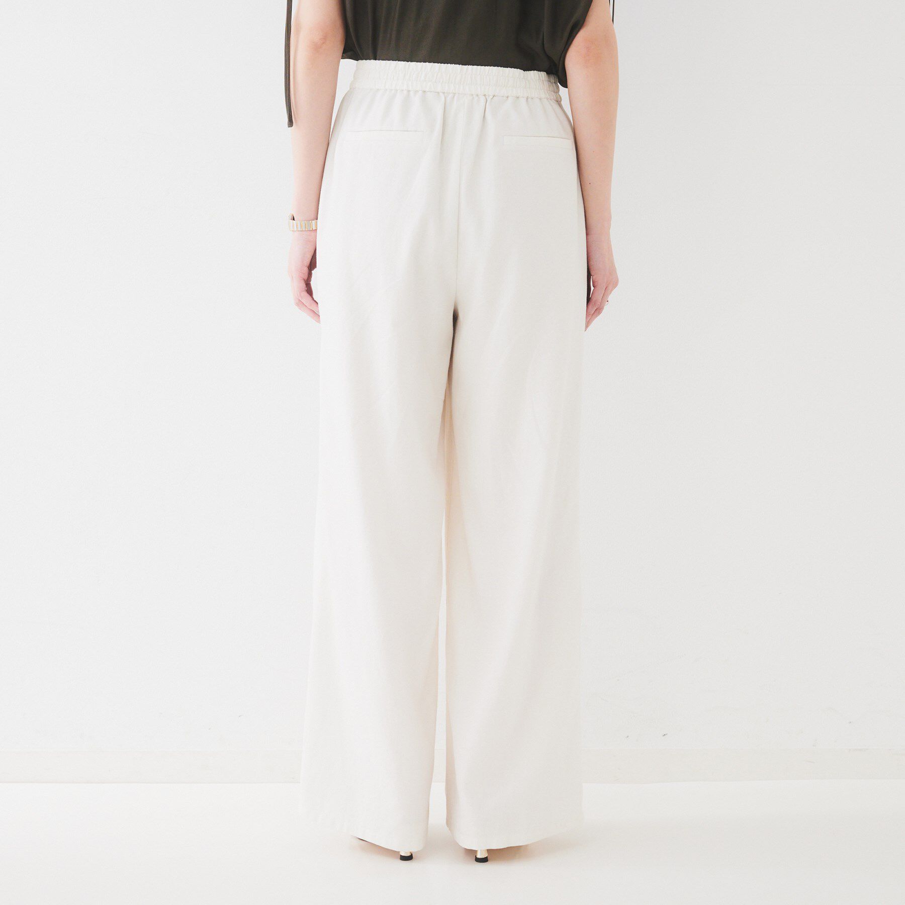UNTITLED「【ウエストゴム/洗える/オンオフ】ドロストワイドパンツ」|その他|