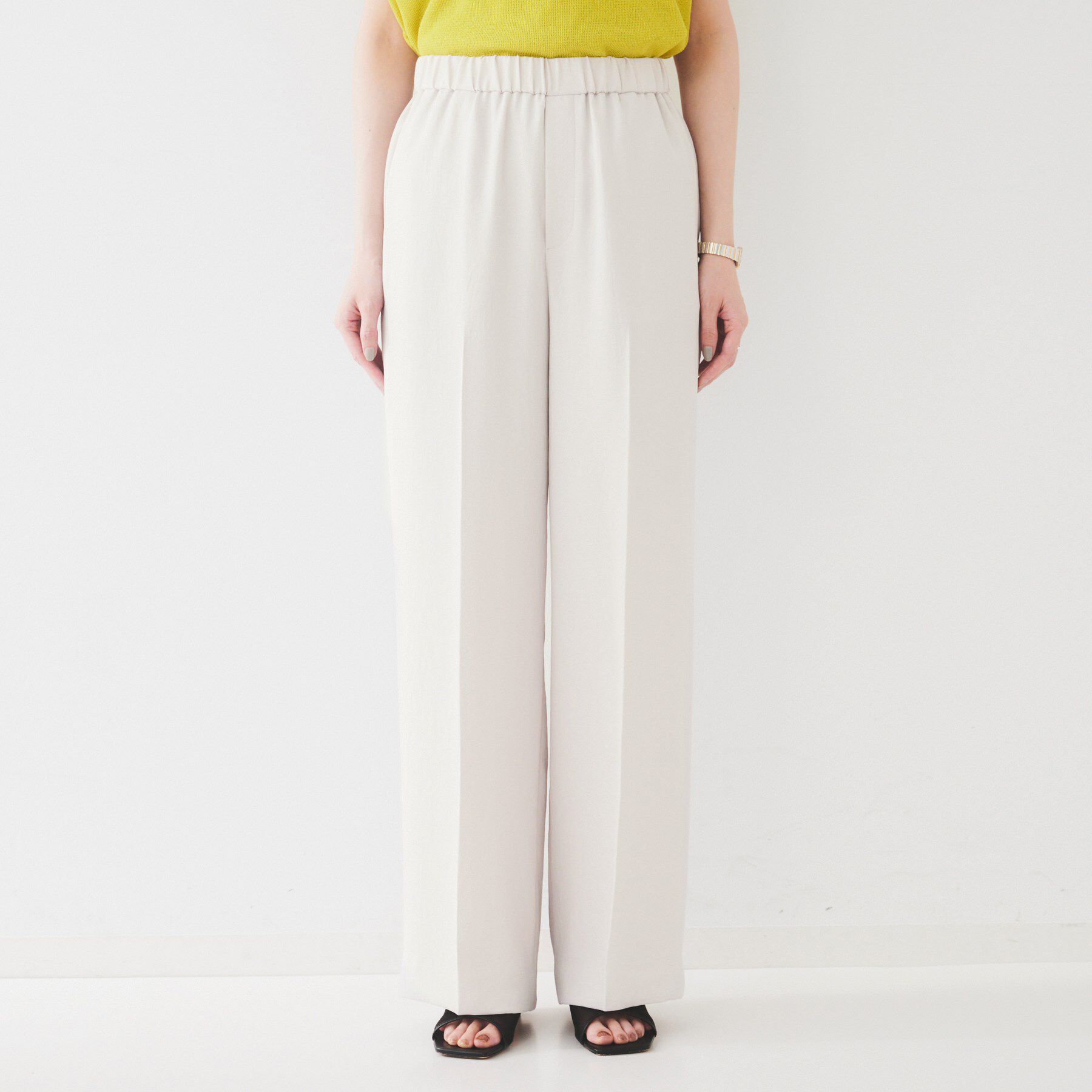 UNTITLED「【接触冷感/UVカット/ウエストゴム】センタープレスツイルパンツ」|その他|