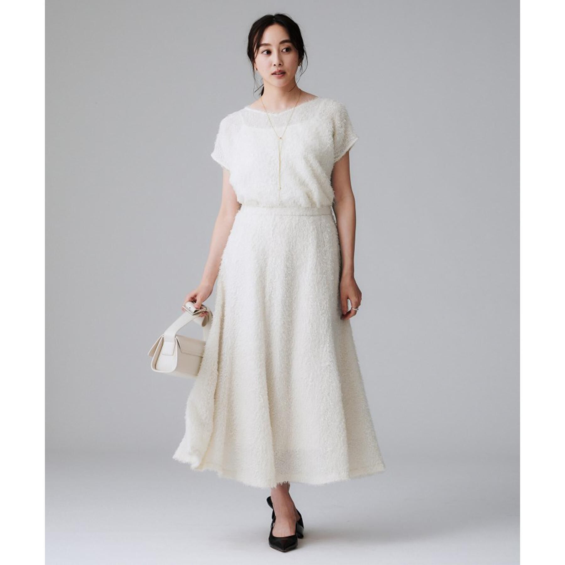 UNTITLED「【セットアップ可/洗える】フェザーフレンチスリーブブラウス」|シャツ・ブラウス|