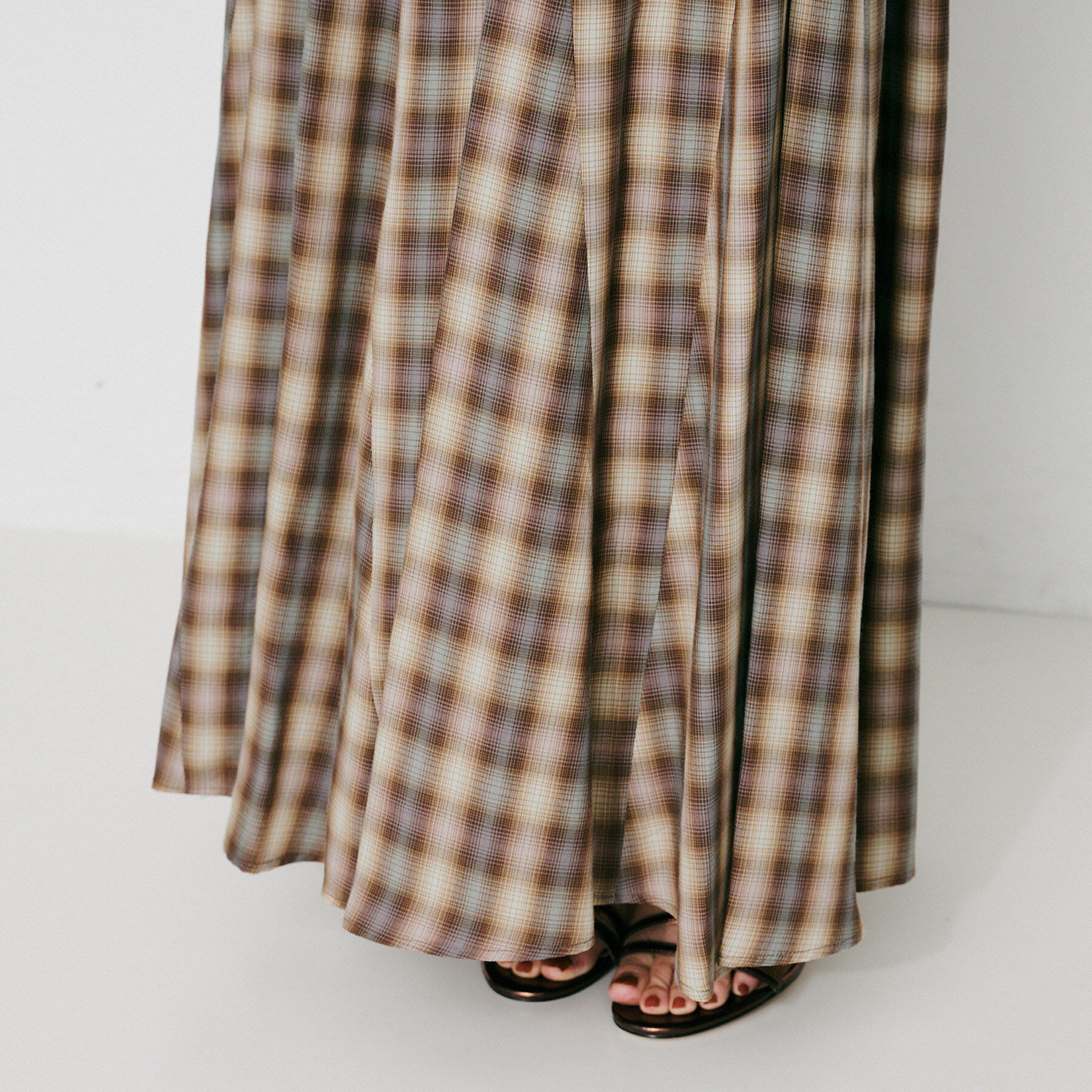 UNTITLED「【Munich】チェックフレアマキシスカート」|スカート|