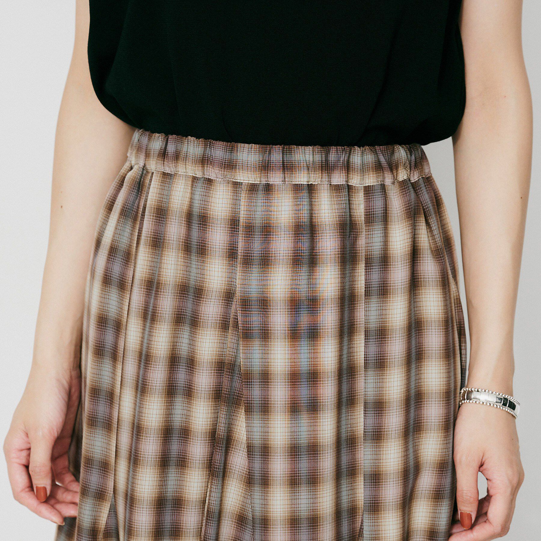 UNTITLED「【Munich】チェックフレアマキシスカート」|スカート|