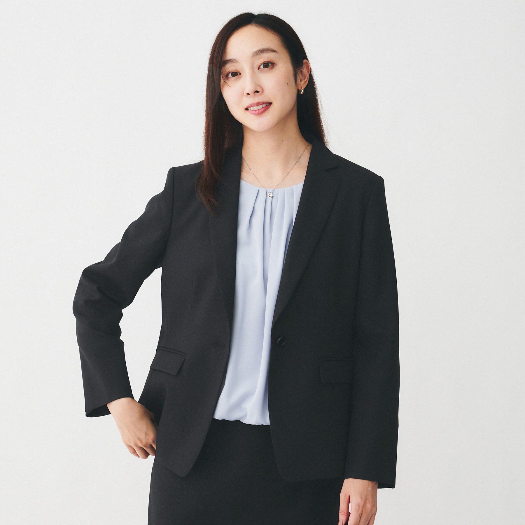 UNTITLED「【洗える/お仕事スーツ】ドライメランジ テーラードジャケット」|テーラードジャケット|ネイビー(094)