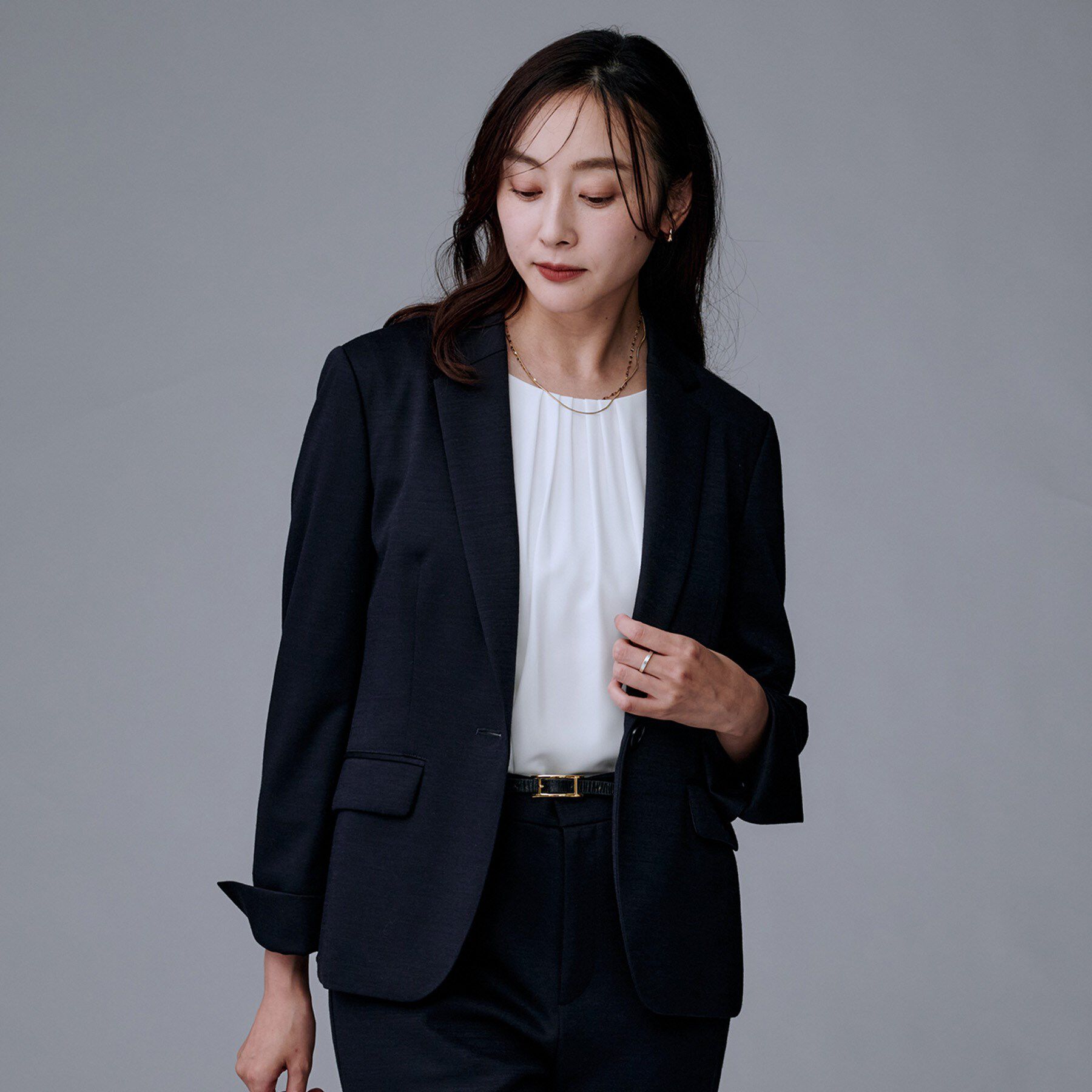 UNTITLED「【洗えるスーツ／ストレッチ】ウール混ジャージ テーラードジャケット」|テーラードジャケット|